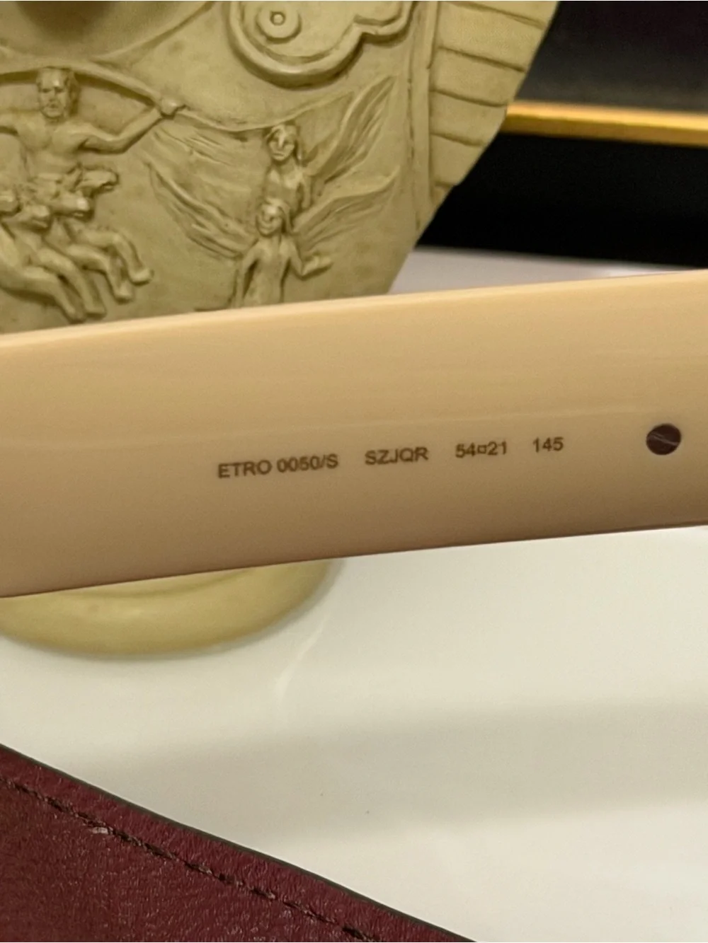 Excellent condition. Etro Cream Cat-Eye Sunglasses with Brown Lenses